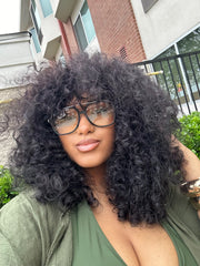 Raw Indian Curly Bang Wig | NO LACE